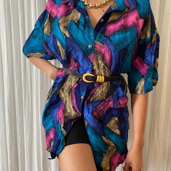 SOLD Vintage Cascais Abstract Short Sleeve - Picture 6 of 10